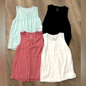 Four New York & Company Size Small Dressy Tank Top Sleeveless Blouses!